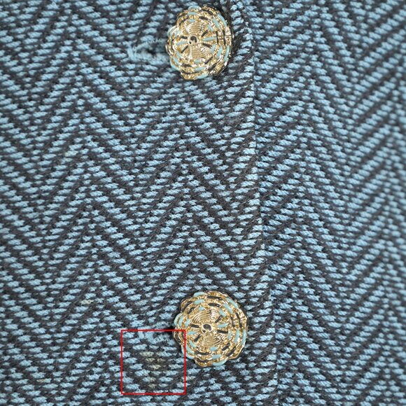 St. John Collection 2Pc Herringbone Jacket & Skirt Suit in Light Blue/Charcoal - Picture 5 of 13